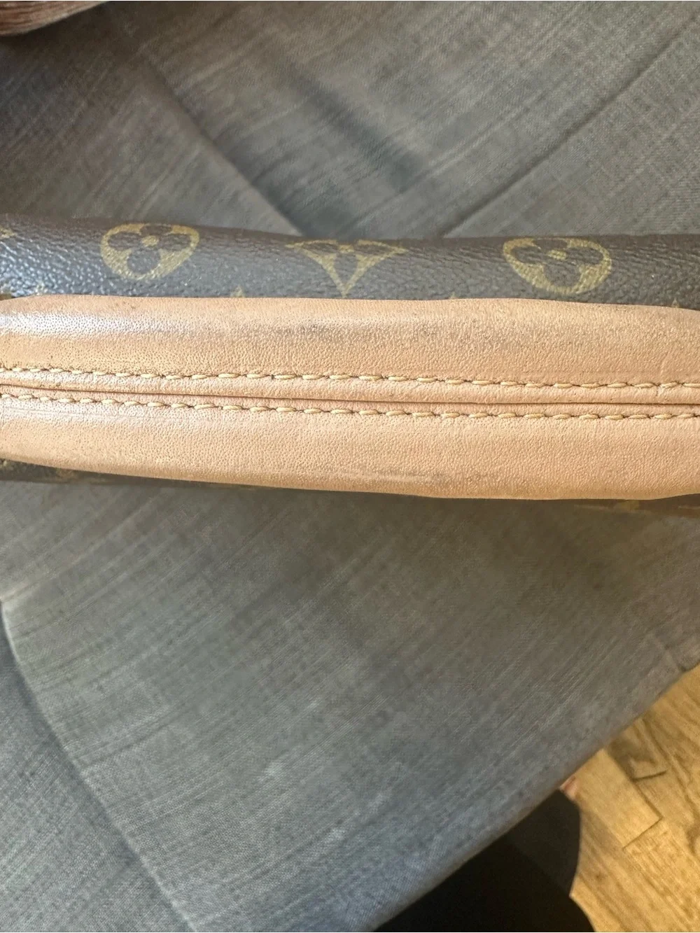 Classic Monogram Canvas Briefcase with Tan Leather Trim